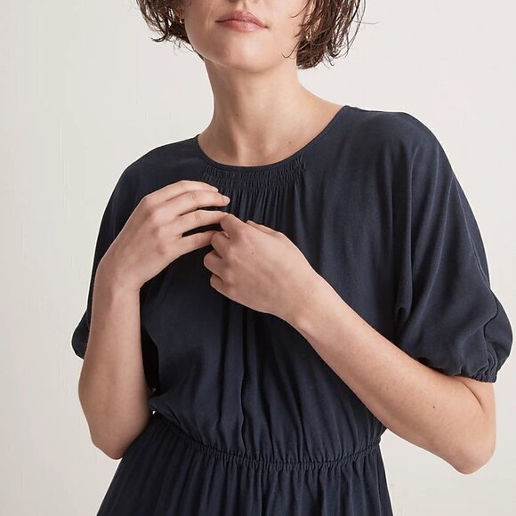 Madewell Cutout Back Lightweight Relaxed Fit Mini Dress Navy Size XXS - Picture 2 of 9